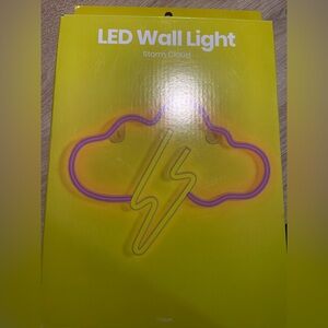 LED Pink & Yellow Wall Storm Cloud Light: Battery Operated/6ft Usb: 9H X 11W(13)